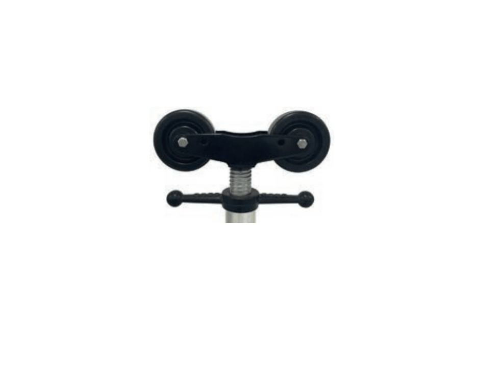 B&B Sumner 4100PWH Hi Pro-Jack Fixed Leg Pipe Jack with wheels, spring, handles, phenolic head for welding pipe support.