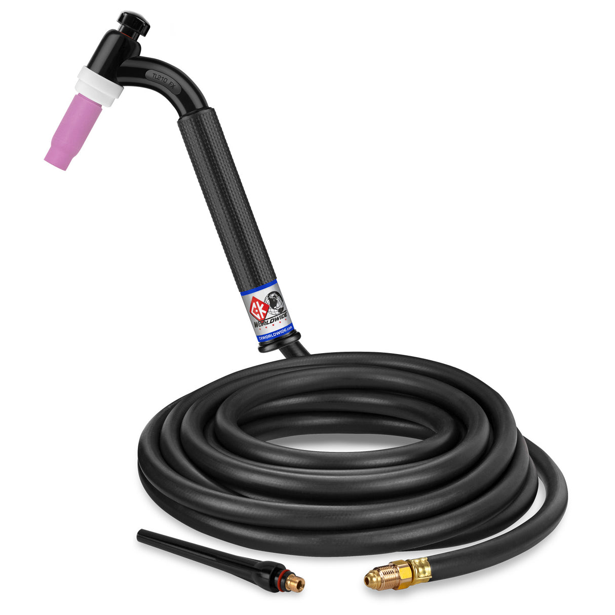 CK Worldwide - Tl2125H Fx - 200 Amp Flex Head Tig Torch, Gas-Cooled, 12.5' Standard Cables, Trim Line - Tl2125H Fx