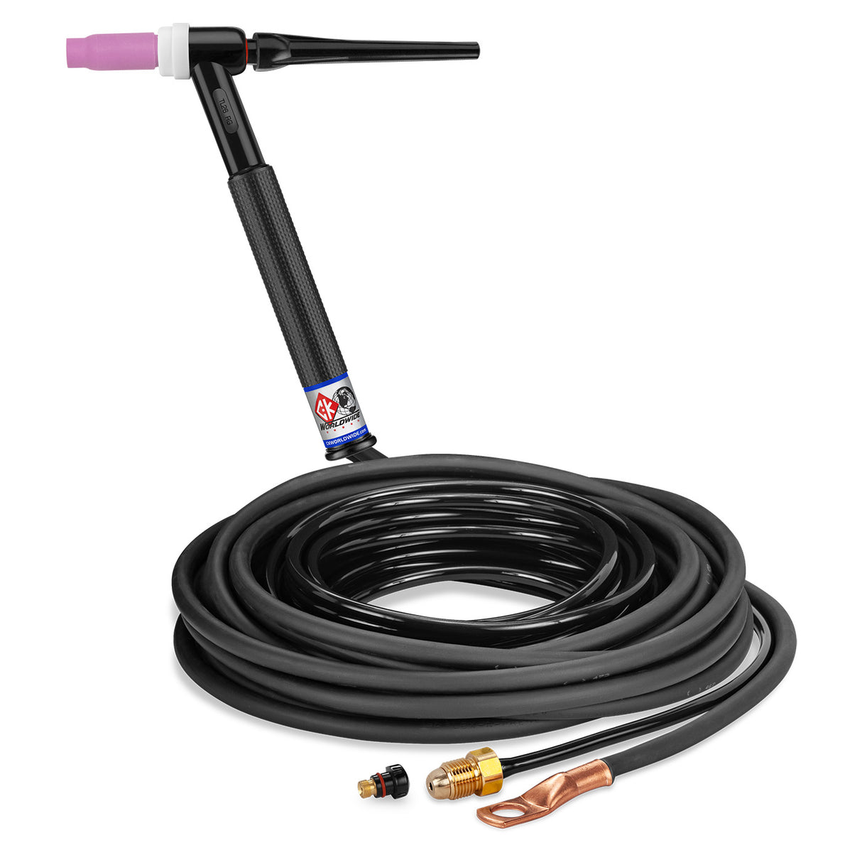 CK Worldwide - Tl26-25-2 Rg - 200 Amp Rigid Head Tig Torch, Gas-Cooled, 25' Standard Cables, Trim Line - Tl26-25-2 Rg