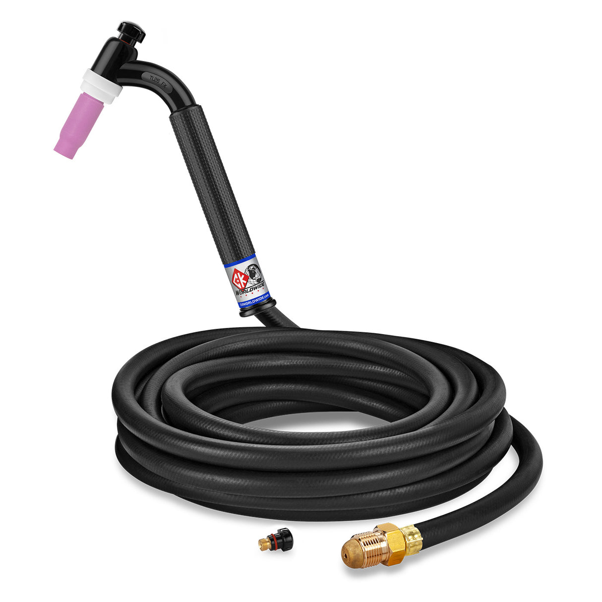 CK Worldwide - Tl26-25-R Fx - 200 Amp Flex Head Tig Torch, Gas-Cooled, 25' Standard Cables, Trim Line - Tl26-25-R Fx