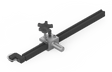 Bug-O OUTRIGGER SUPPORT UNI-1035 welding tool; precision metal part with toothed bar, knob, handle, wheel for weld setups.