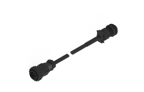 Bug-O UNI-BUG III Contact Cable 25' connectors for welding equipment, aligned on white, ready to connect. WeldingMart accessory.