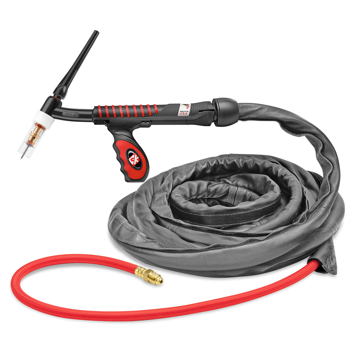 CK Worldwide - Ustl2125Sf Fx - 200 Amp Flex Head Tig Torch, Gas-Cooled, 12.5' Superflex Cables, Trim Line - Ustl2125Sf Fx