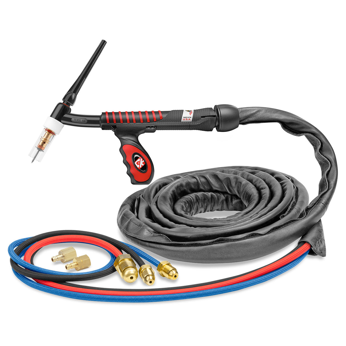 CK Worldwide - Ustl312Sf Fx - 350 Amp Flex Head Tig Torch, Water-Cooled, 12.5' Superflex Cables, Trim Line - Ustl312Sf Fx