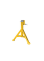 B&B Sumner Lo Pro-Jack 4200 Fixed Leg Pipe Jack V-Head, heavy-duty welding stand with yellow tripod, adjustable post, stable support.