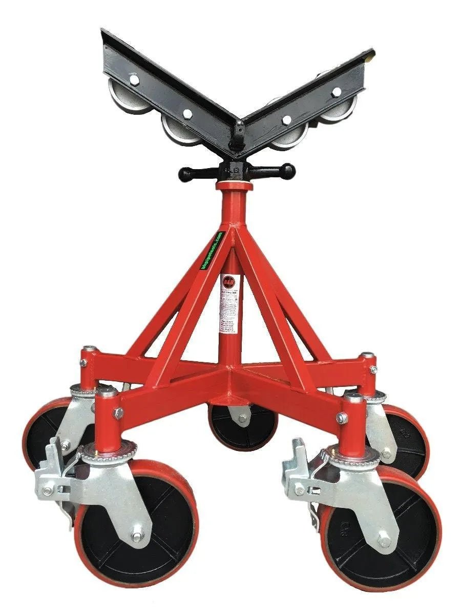 Mathey Dearman B&B 5 Leg Giant Jack 3510 for welding supports pipes, barrels; sturdy base, V-cradle. WeldingMart tools.
