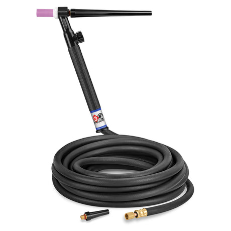 CK Worldwide - Ck125Vh - 125 Amp Rigid Head Tig Torch With Valve, Gas-Cooled, 25' Standard Cables - Ck125Vh - WeldingMart.com