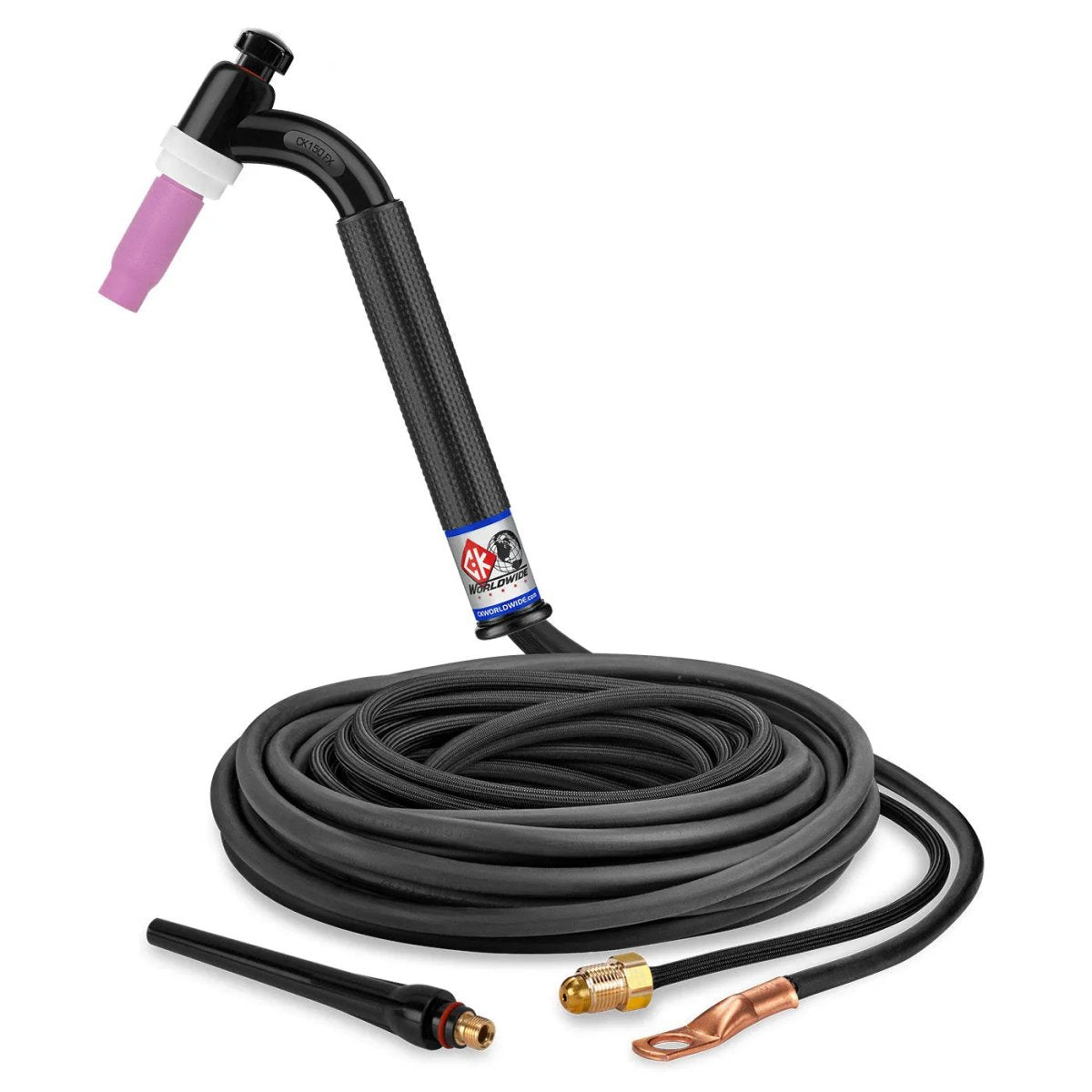 CK Worldwide - Ck1525Nsf Fx - 150 Amp Flex Head Tig Torch, Gas-Cooled, 25' Superflex Cables - Ck1525Nsf Fx - WeldingMart.com