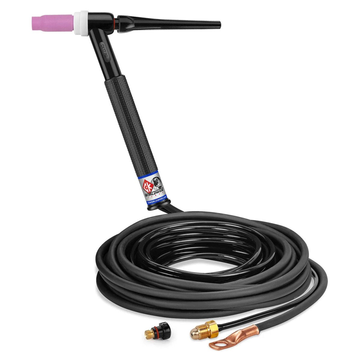 CK Worldwide - Ck17-25-2 Rg - 150 Amp Rigid Head Tig Torch, Gas-Cooled, 25' Standard Cables - Ck17-25-2 Rg - WeldingMart.com