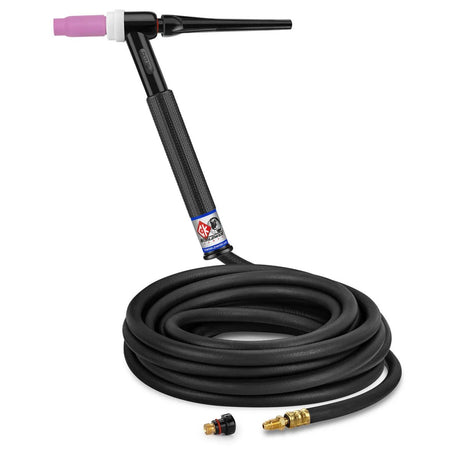 CK Worldwide - Ck17-25-R Rg - 150 Amp Rigid Head Tig Torch, Gas-Cooled, 25' Standard Cables - Ck17-25-R Rg - WeldingMart.com