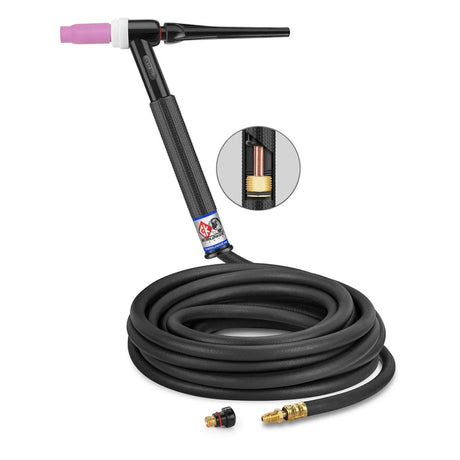 CK Worldwide - Ck17-25-R Rg-T - 150 Amp Rigid Head Tig Torch, Gas-Cooled, 25' Standard Cables - Ck17-25-R Rg-T - WeldingMart.com