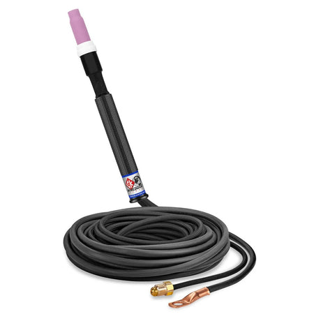 CK Worldwide - Ck17P-25-2 - 150 Amp Rigid Head Tig Torch, Gas-Cooled, 25' Standard Cables - Ck17P-25-2 - WeldingMart.com