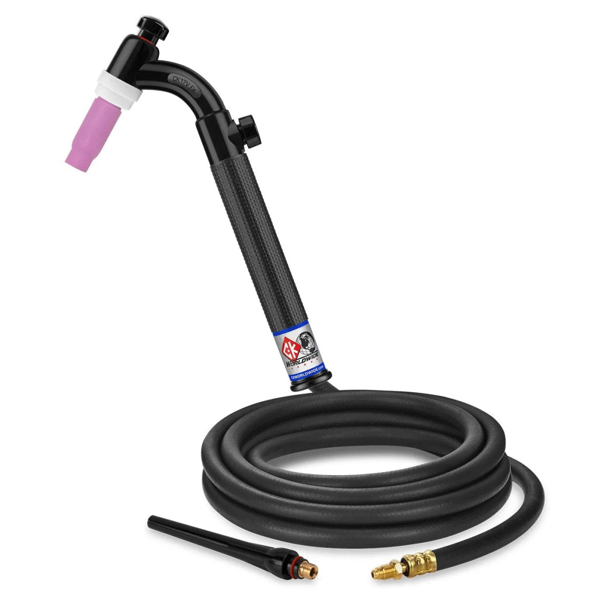 CK Worldwide - Ck17V-12-R Fx - 150 Amp Flex Head Tig Torch With Valve, Gas-Cooled, 12.5' Standard Cables - Ck17V-12-R Fx - WeldingMart.com