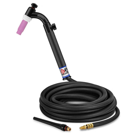 CK Worldwide - Ck17V-25-R Fx - 150 Amp Flex Head Tig Torch With Valve, Gas-Cooled, 25' Standard Cables - Ck17V-25-R Fx - WeldingMart.com