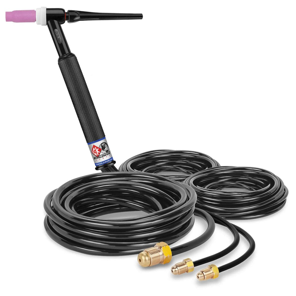 CK Worldwide - Ck18-25 - 350 Amp Rigid Head Tig Torch, Water-Cooled, 25' Standard Cables - Ck18-25 - WeldingMart.com