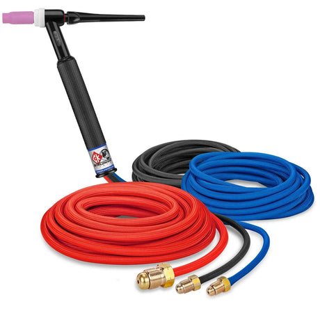CK Worldwide - Ck18-25Sf - 350 Amp Rigid Head Tig Torch, Water-Cooled, 25' Superflex Cables - Ck18-25Sf - WeldingMart.com