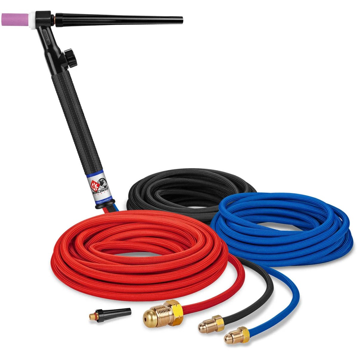 CK Worldwide - Ck225Vsf - 250 Amp Rigid Head Tig Torch With Valve, Water-Cooled, 25' Superflex Cables - Ck225Vsf - WeldingMart.com