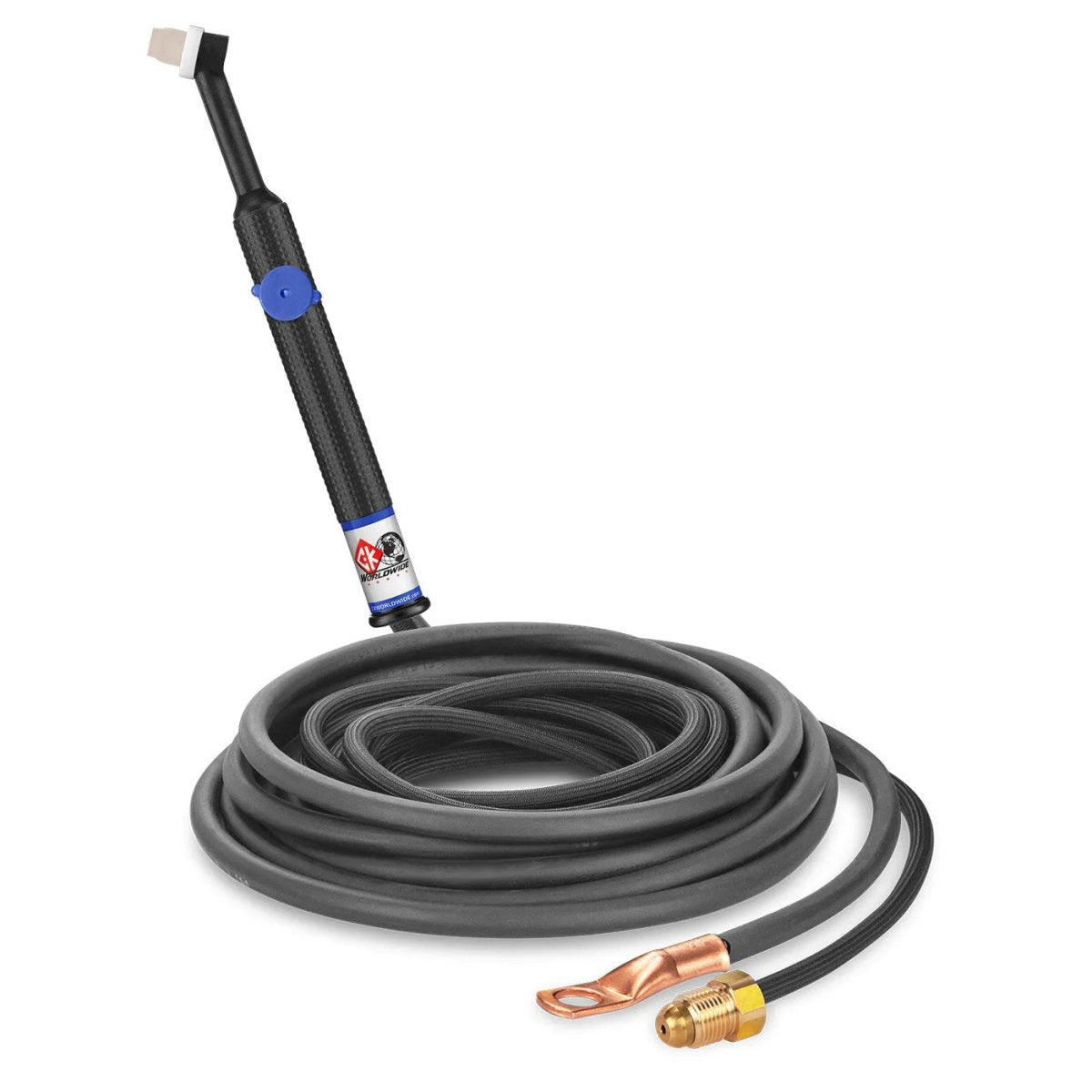 CK Worldwide - Ck24V-12-2Sf Rg - 80 Amp Rigid Head Tig Torch With Valve, Gas-Cooled, 12.5' Superflex Cables - Ck24V-12-2Sf Rg - WeldingMart.com