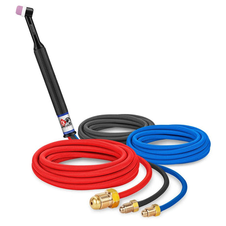 CK Worldwide - Ck24W-12Sf-Ozmo - 180 Amp Rigid Head Tig Torch, Gas-Cooled, 12.5' Superflex Cables - Ck24W-12Sf-Ozmo - WeldingMart.com