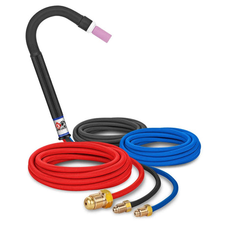 CK Worldwide - Ck25-12Sf - 250 Amp Flex Head Tig Torch, Water-Cooled, 12.5' Superflex Cables - Ck25-12Sf - WeldingMart.com