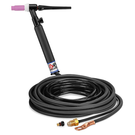 CK Worldwide - Ck26V-25-2 Rg - 200 Amp Rigid Head Tig Torch With Valve, Gas-Cooled, 25' Standard Cables - Ck26V-25-2 Rg - WeldingMart.com