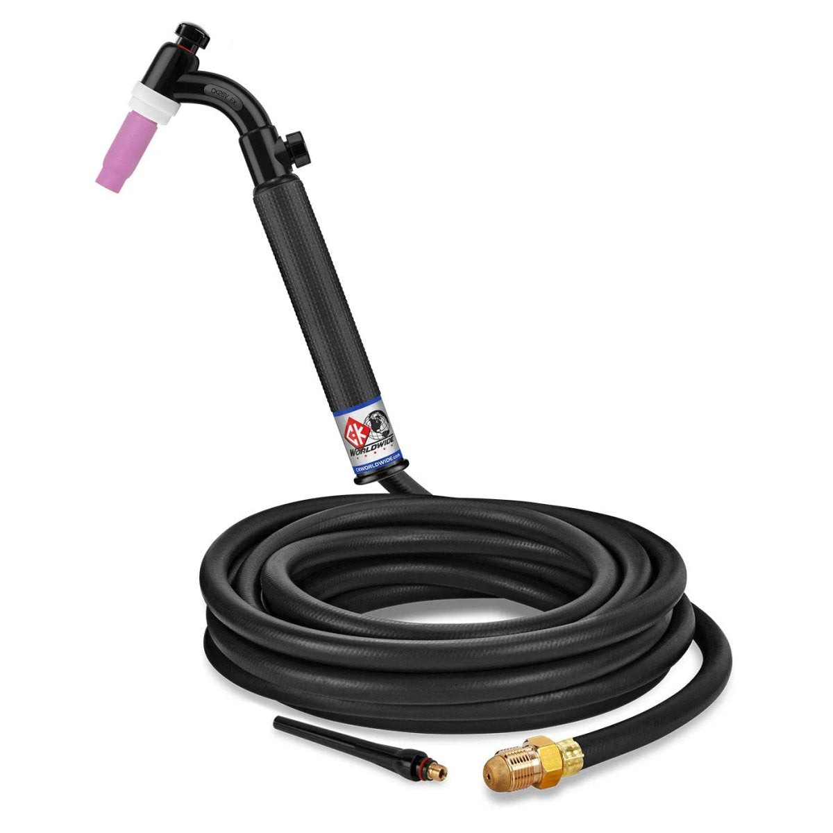 CK Worldwide - Ck26V-25-R Fx - 200 Amp Flex Head Tig Torch With Valve, Gas-Cooled, 25' Standard Cables - Ck26V-25-R Fx - WeldingMart.com