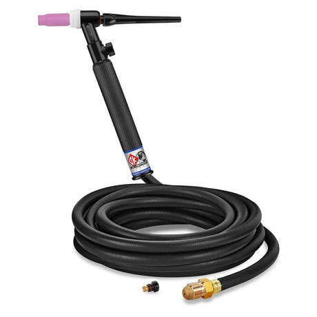 CK Worldwide - Ck26V-25-R Rg - 200 Amp Rigid Head Tig Torch With Valve, Gas-Cooled, 25' Standard Cables - Ck26V-25-R Rg - WeldingMart.com