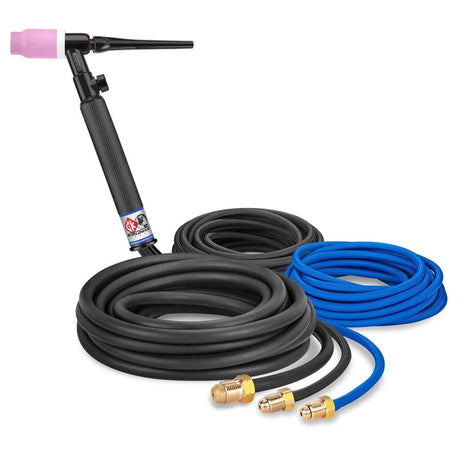 CK Worldwide - Ck5125Vsf - 500 Amp Rigid Head Tig Torch With Valve, Water-Cooled, 12.5' Superflex Cables - Ck5125Vsf - WeldingMart.com