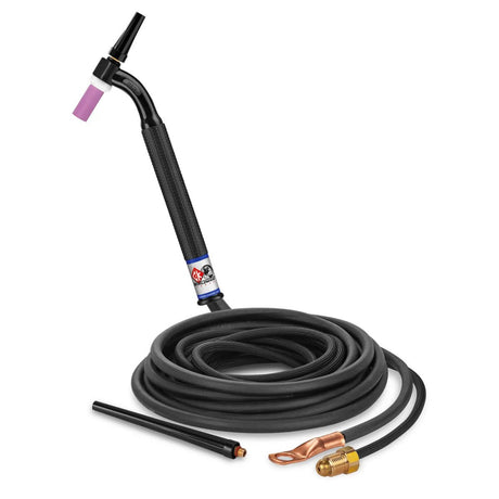 CK Worldwide - Ck9-12-2Sf Fx - 125 Amp Flex Head Tig Torch, Gas-Cooled, 12.5' Superflex Cables - Ck9-12-2Sf Fx - WeldingMart.com