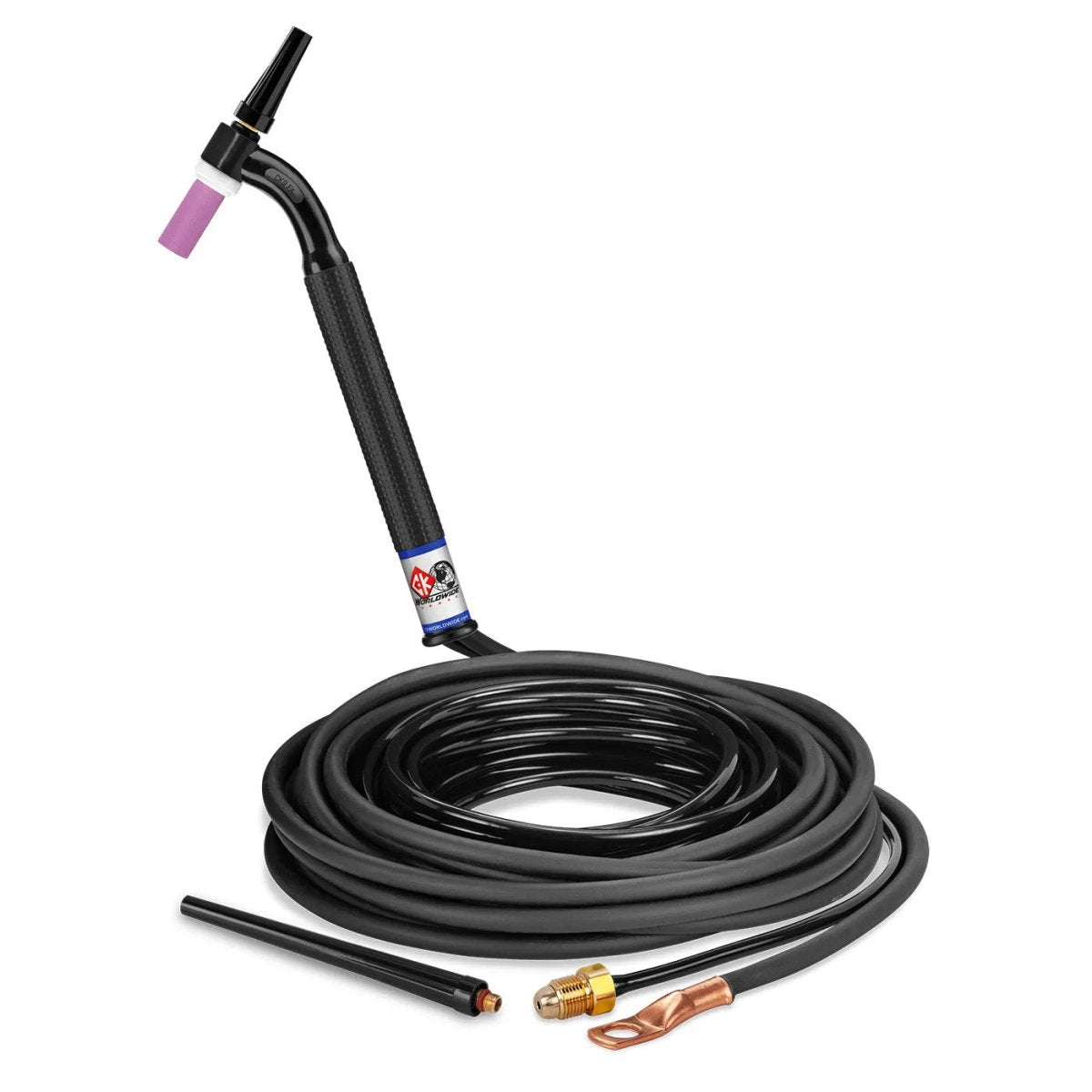 CK Worldwide - Ck9-25-2 Fx - 125 Amp Flex Head Tig Torch, Gas-Cooled, 25' Standard Cables - Ck9-25-2 Fx - WeldingMart.com