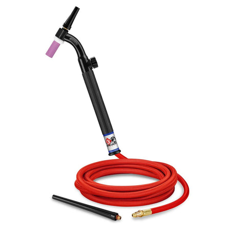 CK Worldwide - Ck9V-12-Rsf Fx - 125 Amp Flex Head Tig Torch With Valve, Gas-Cooled, 12.5' Superflex Cables - Ck9V-12-Rsf Fx - WeldingMart.com