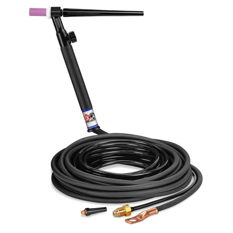 CK Worldwide - Ck9V-25-2 Rg - 125 Amp Rigid Head Tig Torch With Valve, Gas-Cooled, 25' Standard Cables - Ck9V-25-2 Rg - WeldingMart.com