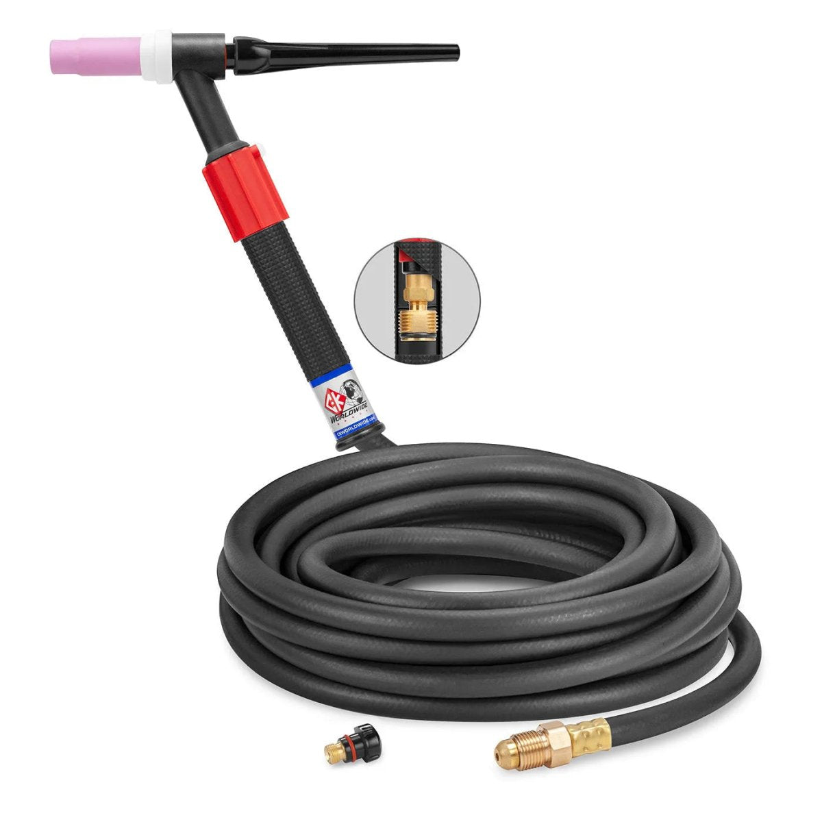 CK Worldwide - Ckc1525Vh - 150 Amp Rigid Head Tig Torch With Valve, Gas-Cooled, 25' Standard Cables - Ckc1525Vh - WeldingMart.com