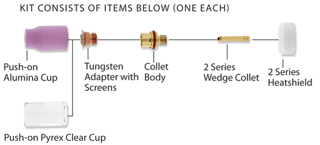 CK Worldwide - Clear Pyrex Large Diameter Gas Saver Kit For 1/8" - D2Gs418Ld - WeldingMart.com
