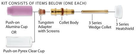 CK Worldwide - Pyrex Standard Gas Saver Kit For 1/16" - D3Gs116-P - WeldingMart.com