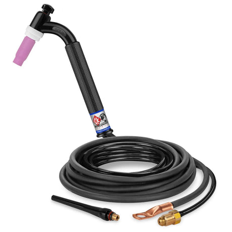 CK Worldwide - Tl2112N Fx - 200 Amp Flex Head Tig Torch, Gas-Cooled, 12.5' Standard Cables, Trim Line - Tl2112N Fx - WeldingMart.com