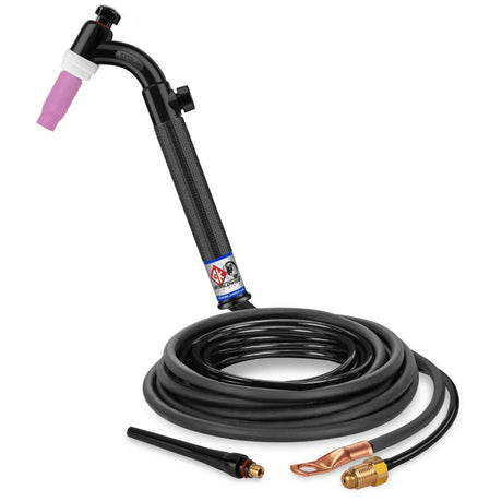 CK Worldwide - Tl2112Vn Fx - 200 Amp Flex Head Tig Torch With Valve, Gas-Cooled, 12.5' Standard Cables, Trim Line - Tl2112Vn Fx - WeldingMart.com