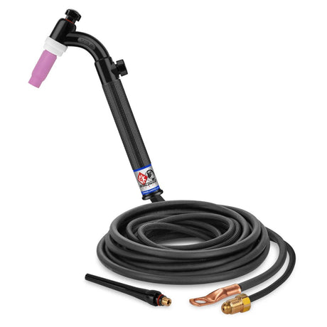 CK Worldwide - Tl2112Vnsf Fx - 200 Amp Flex Head Tig Torch With Valve, Gas-Cooled, 12.5' Superflex Cables, Trim Line - Tl2112Vnsf Fx - WeldingMart.com