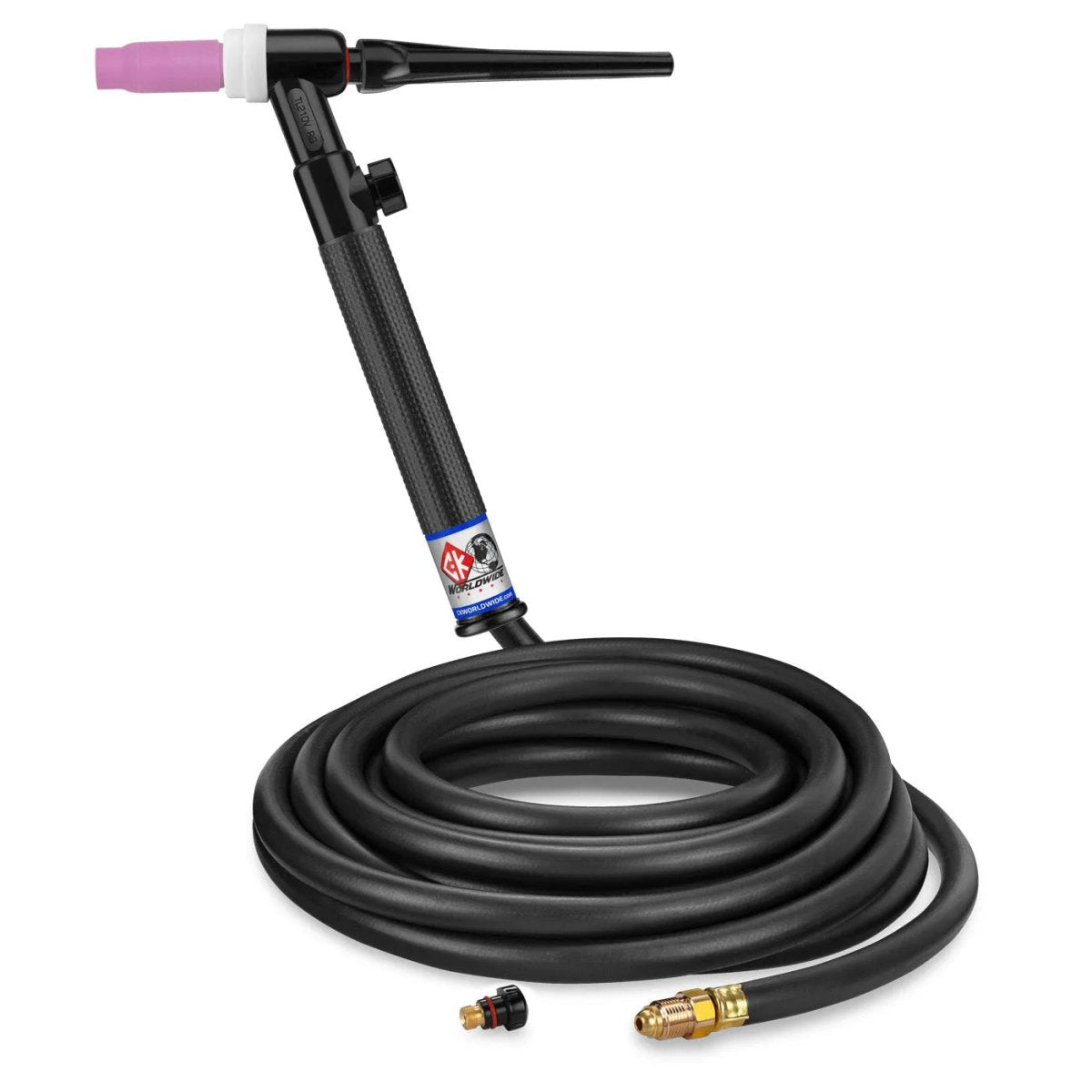 CK Worldwide - Tl2125Vh Rg - 200 Amp Rigid Head Tig Torch With Valve, Gas-Cooled, 12.5' Standard Cables, Trim Line - Tl2125Vh Rg - WeldingMart.com