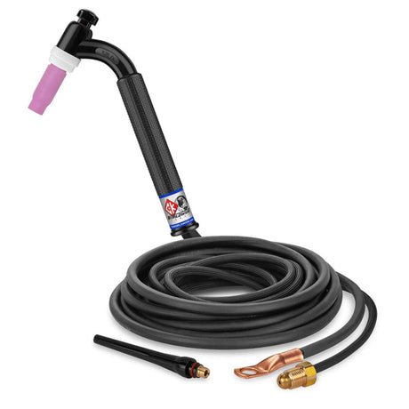 CK Worldwide - Tl26-12-2Sf Fx - 200 Amp Flex Head Tig Torch, Gas-Cooled, 12.5' Superflex Cables, Trim Line - Tl26-12-2Sf Fx - WeldingMart.com