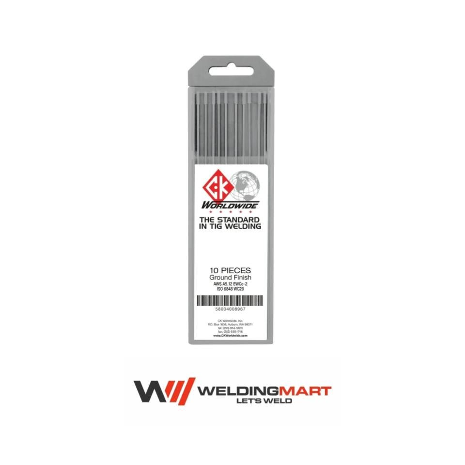 CK Worldwide - Tungsten 1/16″ x 7″  2% Ceriated (Pack of 10) - T1167GC2