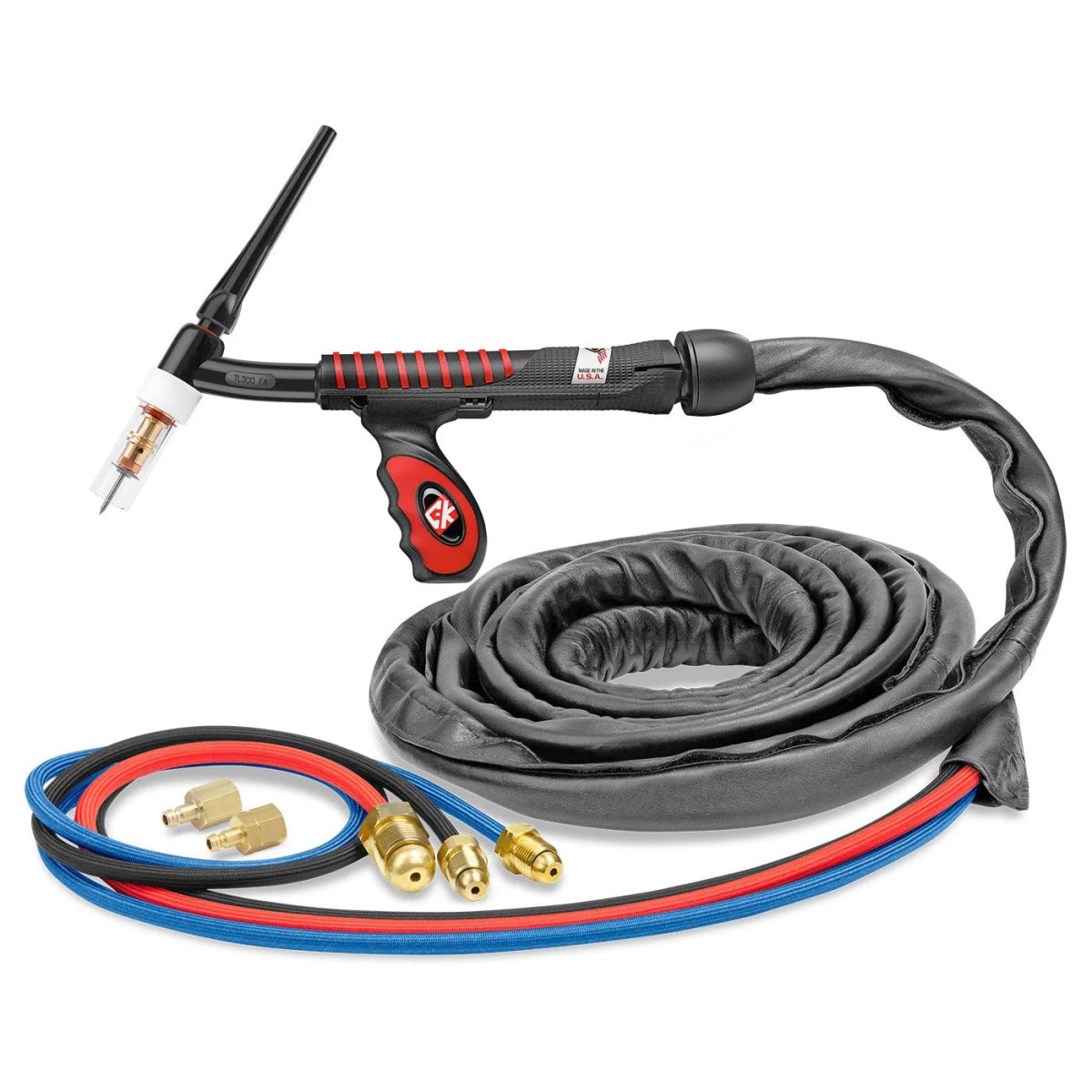 CK Worldwide - Ustl312Sf Fx - 350 Amp Flex Head Tig Torch, Water-Cooled, 12.5' Superflex Cables, Trim Line - Ustl312Sf Fx - WeldingMart.com