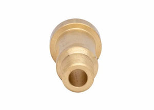 Harris 1/2" NPT Manifold Union Nipple 9005703, brass welding accessory, cylindrical, wide base, narrow tip, on white background.