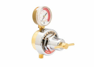 Harris 247NC-15 single stage fuel gas regulator with gauge, gold knob for welding gas flow control, LH pipeline, WeldingMart tool.