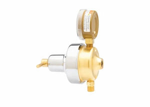 Harris 247NC-15 1/4" LH Single Stage Fuel Gas Regulator for welding, with gauge, threaded connectors, and release valve.