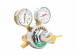 Harris 2561-125C-540 Two Stage Oxygen Regulator for welding, features dual gauges, brass fittings for precise gas control.