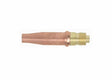 Harris 2890-8P cutting tip 1502028 for welding shown horizontal, high capacity, threaded brass end on white background.