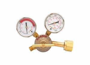 Harris 301-15-300 Single Stage Acetylene Regulator for welding, dual gauges, precise control knob—WeldingMart equipment.