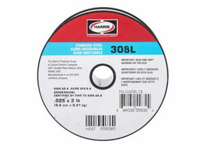 Harris 308L Stainless Steel MIG GMAW Welding Wire .025 2LB Spool - 0308L12 - WeldingMart.com