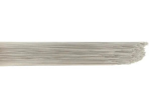 A box of Harris 308L Stainless Steel TIG GTAW Welding Rods (.030 x 36, 10LB, 308LTE0) is displayed horizontally on a white background, with the tightly packed rods forming a uniform bundle and slight unevenness at one end.